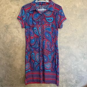 Coco & Tashi | Paisley Button Down Shirt Dress | Collared | S